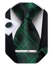 Men's Silk Plaid Gift Box Set Necktie Pocket Square Cufflinks Clip. Fixed Price $31.36.