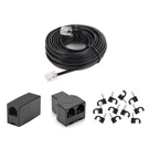 20FT Telephone Extension Cord RJ11 Cable Splitter Coupler Clips Black (. Fixed Price $13.99.