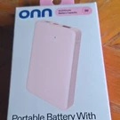 Onn 10,000MAH High Capacity Portable Battery Charger Power Bank Pink Usb Device. Fixed Price $10.99.
