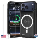 Iphone 17 Pro Battery Case 10000MAH Wireless Charging Carplay Compatible Black. Fixed Price $74.43.
