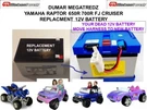 12V "replacment" Battery Dumar Megatredz Yamaha Raptor 650R 700R Fj Cruiser. Fixed Price $45.00.