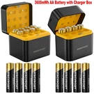 8PCS/12PCS 1.5V Aa 3600MWH Rechargeable Lithium Batteries With Fast Charger Box. Fixed Price $30.99.