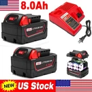 8.0AH Battery For Milwaukee M18 18V Lithium-ion Extended Capacity 48-11-1860. Fixed Price $43.99.
