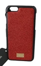Dolce & Gabbana Case Cover Red Leather Silver Dg Logo Iphone 7 Rrp $200. Fixed Price $49.50.