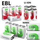 Ebl Lot Li-ion Battery Volt 6F22 Rechargeable 280MAH 600MAH Ni-mh. Fixed Price $86.49.