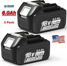 2 Pack BL1860B 6.0AH 18V Lithium-ion Battery For Makita BL1850B BL1840B BL1830B. Fixed Price $32.99.