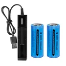 2PC 26650 Li-ion Battery 3.7V Rechargeable +smart Charger Fof Flashlight. Fixed Price $14.95.