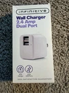 Infinitive Wall Charger 2.4 Amp Dual Usb Port - White New Box. Fixed Price $7.99.
