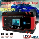Intelligent Automatic Car Battery Charger 12/24V 8A Pulse Repair Starter Agm/gel. Fixed Price $22.99.