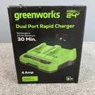 Greenworks 24V 4A Dual Port Slot Rapid Charger 30 Min - CAG817 Brand New. Fixed Price $59.75.