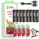 Ebl Aaa Usb Rechargeable Batteries Volt Lithium Li-ion Battery Lot. Fixed Price $132.89.