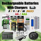 Rechargeable Batteries With Charger Or Aaa Nimh Nicd Solar Smart Fast Lot Led. Fixed Price $52.85.
