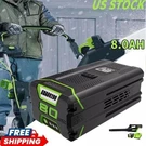 For Greenworks GBA80600 8.0AH Volt Battery Replacement GBA80200 Power Tool. Fixed Price $93.99.