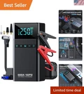 Compact 6000A Car Battery Jump Starter With Digital Tire Inflator, 10 Modes. Fixed Price $163.99.