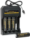 4 Pack Rechargeable Battery With Charger 3.7V Flat Top, Batteries For Headlamps,. Fixed Price $40.46.