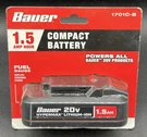 Bauer Hypermax 20V 1.5 Ah High-capacity Lithium-ion Battery 1701C-B (MVP033904). Fixed Price $37.99.