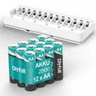 Dlyfull Rechargeable Aa Batteries With Charger, 12PCS 2800MAH High Capacity L.... Fixed Price $40.01.