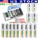 Lot Ebl D Size Cell Rechargeable Batteries Aaa Battery , Optional Charger. Fixed Price $29.99.