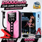 Odegnc 6000A Portable Jump Starter Battery Pack Power Bank W/ Led Display Pink. Fixed Price $61.63.