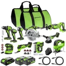 Greenworks 24V Power Set, 10 W/ (2)X4AH+2AH Battery 65W Usb-c Charger. Fixed Price $999.99.