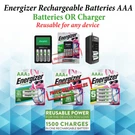 Aaa Energizer Rechargeable Batteries Ni-mh With Or W/o Fast Charger Lot Reusable. Fixed Price $28.98.