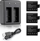 3 X 1050MAH Rechargeable Action Camera Battery With Usb Dual Charger Com. Fixed Price $19.76.
