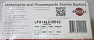 Shorai LFX14A2-BS12 Lithium Iron Extreme-rate Battery. Fixed Price $129.99.