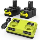 2PC 6.5AH 18V Battery For Ryobi One Plus P108 P107 P102 + Dual Port P117 Charger. Fixed Price $79.99.