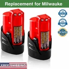 Pack 3.0AH Replacement For Milwaukee M12 12V Lithium Ionbattery,cordless Power. Fixed Price $20.99.