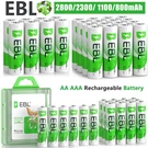 Ebl Lot Aaa Rechargeable Batteries 2800MAH 2300MAH 1100MAH Ni-mh + Box. Fixed Price $15.59.