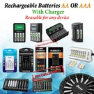 Or Aaa Rechargeable Batteries Nimh Nicd + Fast Charger Lot Reusable Battery. Fixed Price $39.50.