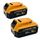 2PCS 8.0AH High Capacity 20V Max Lithium Battery Fit Dewalt Cordless Power Tools. Fixed Price $20.99.
