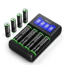 Hiquick 4X + Aaa Rechargeable Batteries W/4 Bay Battery Charger. Fixed Price $17.49.