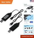 2-PACK Usb Charger Cable For 7.4V Lipo & Li-ion Batteries Safe Fast Charging. Fixed Price $10.79.