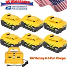 6PACK 10.0AH Lithium Ion Battery For Dewalt 20V DCB206 DCB204 & 6-PORT Charger. Fixed Price $169.99.
