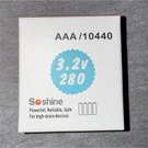 Soshine LIFEPO4 Aaa 10440 Rechargeable Battery 3.2V 280MAH High Drain Batteries. Fixed Price $20.00.