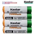 Kastar HR03 Rechargeable Battery For Panasonic 1.2V 1000MAH HHR-75AAA/BU. Fixed Price $15.99.