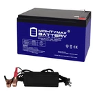 Mighty Max ML15-12 Gel 12V 15AH F2 Sla Agm Battery + 2AMP Charger. Fixed Price $59.99.