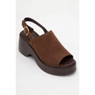 Forever & Always Shoes Power Leather Platform Wedge Sandals (women) Sz 5.5. Fixed Price $251.00.