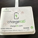Chargetab Emergency Charger 3000MAH Lightning Connectivity 5V. Fixed Price $12.00.