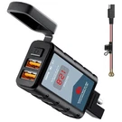 Motorcycle Phone Charger, 6.8A Dual Usb Qc 3.0 Red Display Screen. Fixed Price $29.94.