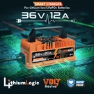 Lithiumlogic 36V 20A LIFEPO4 Charger With M8 Ring Terminals & Accessory Wires. Fixed Price $109.99.