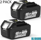 2 Pack 6.0AH 18V Lithium-ion Battery For Makita BL1860B BL1850B BL1840B BL1815B. Fixed Price $32.99.