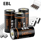 4X Ebl RCR123 CR123A Batteries 3V Lithium Li-ion Usb Rechargeable W/cable. Fixed Price $23.99.