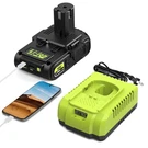 Abeden 3.0AH Replacement For Ryobi 18V Battery & Charger Combo With Usb Port,. Fixed Price $72.97.