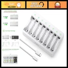 8-BAY Aaa Battery Charger For Nimh Nicd Rechargeable Batteries, Usb Fast. Fixed Price $18.99.