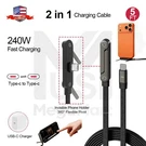 5FT No Kink Braided Flat 240W Fast Charging Usb-c Cable+stand For Iphone/galaxy. Fixed Price $11.48.