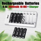 Bonai Rechargeable Batteries Aa 2800MAH + Led Charger Fast Ni-mh Ni-cd 1.2V. Fixed Price $43.85.