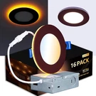 16 Pack Bronze Recessed Lighting 4 Inch With Night Light, Canless Ultra Thin Waf. Fixed Price $287.34.
