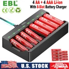 Ebl 3000MWH Rechargeable Lithium & 1200MWH Aaa Batteries +8 Bay Smart Charger. Fixed Price $32.99.